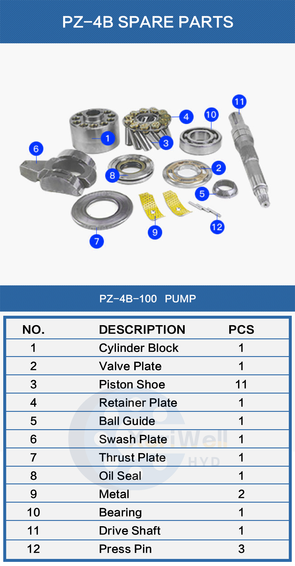 backhoe parts list