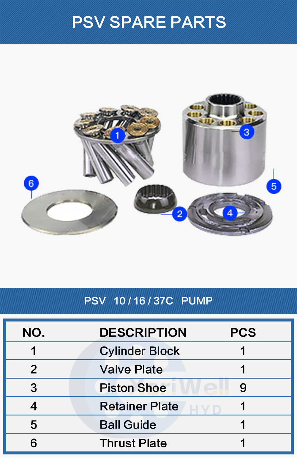 yuchai excavator parts
